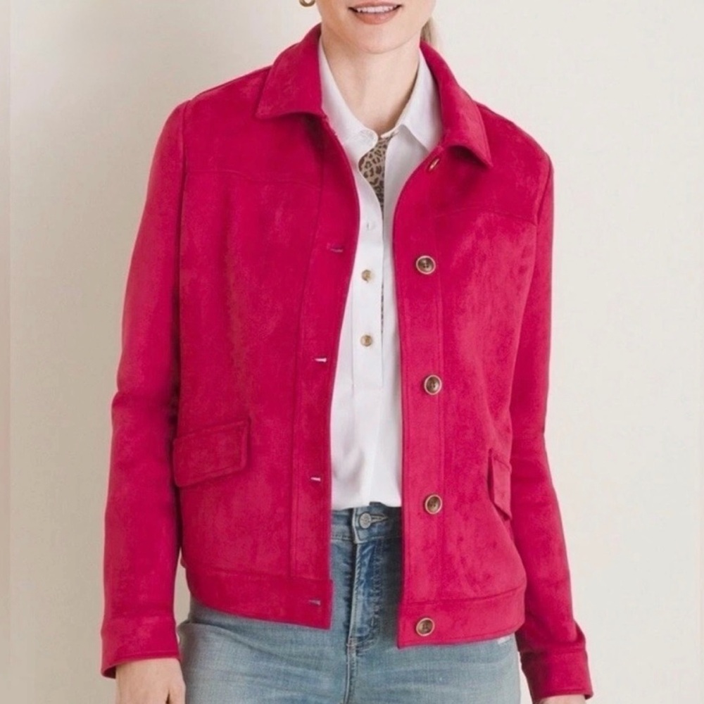 Chico’s Microsuede Box Cut Jacket